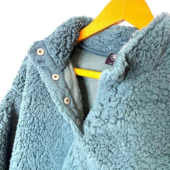 PacSun Women's‎ Simone Cropped Sherpa Henley Sweatshirt Size M - Picture 6 of 11